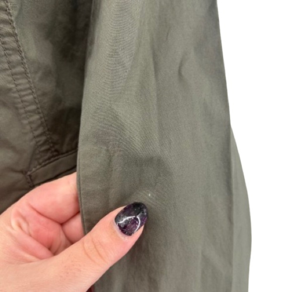 INC International Concepts Olive Green Zip Up Faux Button Military Jacket READ - Picture 5 of 13